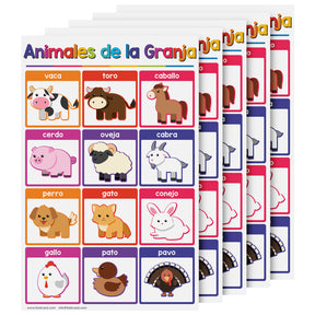 Spanish Bilingual Educational Poster for Preschool-Gradeschool | 11 x 17 | 5 Pack