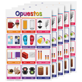 Spanish Bilingual Educational Poster for Preschool-Gradeschool | 11 x 17 | 5 Pack