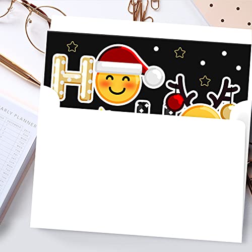 2023 HO HO HO Holiday Greeting Cards & Envelopes Set of 25 FoldCard