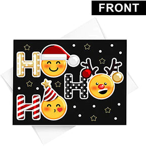 2023 HO HO HO Holiday Greeting Cards & Envelopes Set of 25 FoldCard