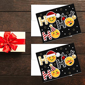 2023 HO HO HO Holiday Greeting Cards & Envelopes Set of 25 FoldCard