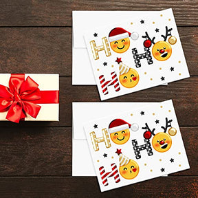2023 HO HO Holiday Greeting Cards & Envelopes. Set of 25 FoldCard