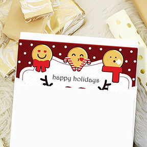 2023 Happy Holidays Greeting Cards – Red Blank Fold Over Card Stock & Envelopes. Set of 25 FoldCard