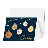 2023 Happy Holidays – Love, Faith, Hope, Joy, Believe Holiday Greetings, 4.25 x 5.5 (A2 Size) | 25 Cards and 25 Envelopes FoldCard