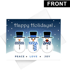 2023 Happy Holidays, Peace Love & Joy Greeting Cards & Envelopes Set of 25 FoldCard