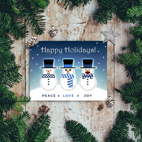 2023 Happy Holidays, Peace Love & Joy Greeting Cards & Envelopes Set of 25 FoldCard