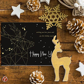 2023 Happy New Year Holiday Greeting Cards 25 Per Pack - 4.25 x 5.5” (A2 Size) FoldCard