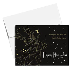 2023 Happy New Year Holiday Greeting Cards 25 Per Pack - 4.25 x 5.5” (A2 Size) FoldCard