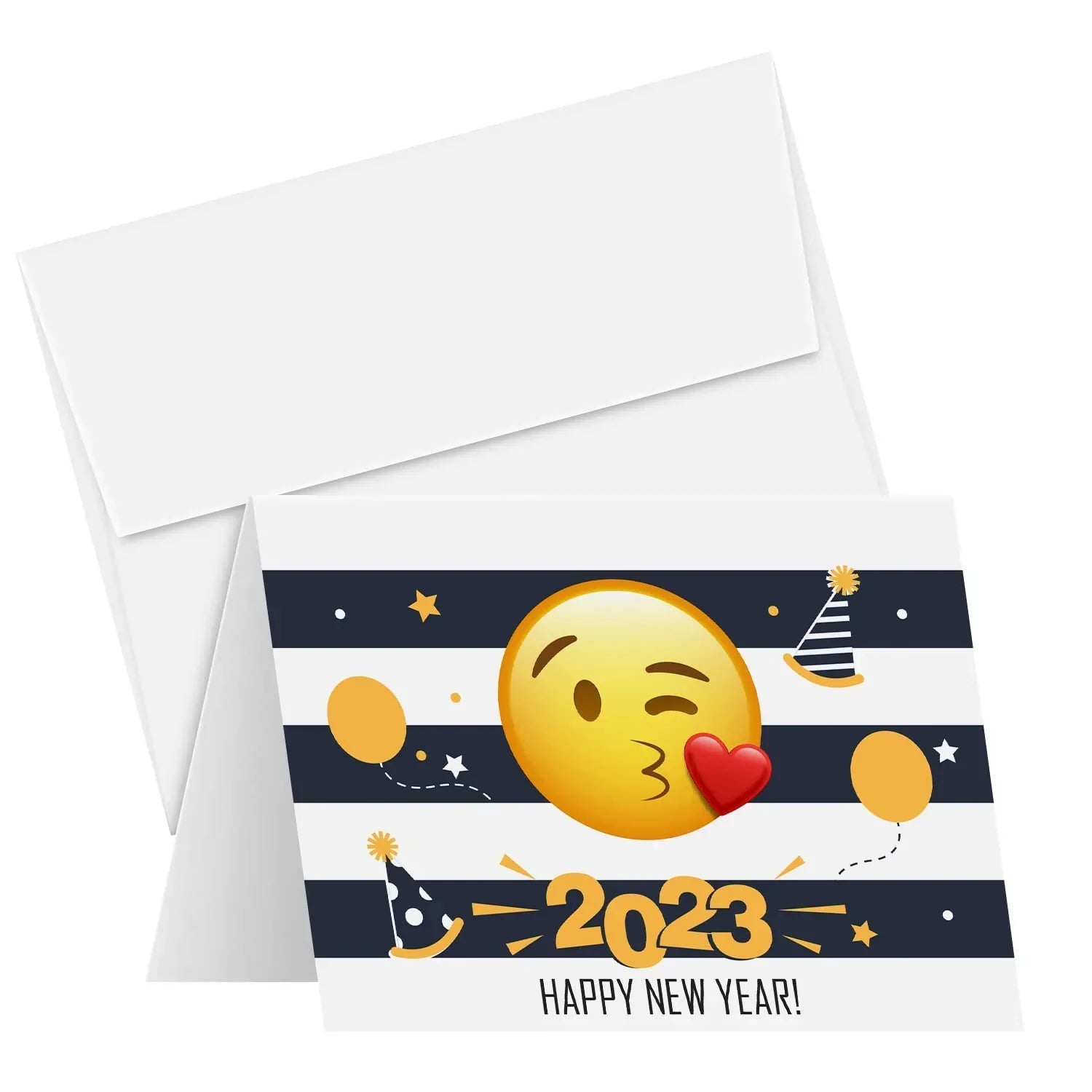 2023 Have A Happy New Year Cards Holiday Love Greetings Emoji. Set of 25 FoldCard