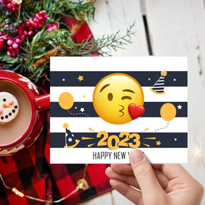 2023 Have A Happy New Year Cards Holiday Love Greetings Emoji. Set of 25 FoldCard