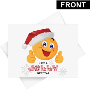 2023 Have A Jolly New Year Happy Holiday Greeting Cards Set of 25 FoldCard