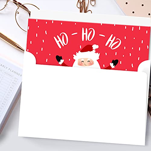 2023 Ho Ho Ho Santa Claus Holiday Cards Set of 25 FoldCard