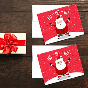 2023 Ho Ho Ho Santa Claus Holiday Cards Set of 25 FoldCard