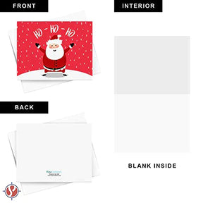2023 Ho Ho Ho Santa Claus Holiday Cards Set of 25 FoldCard