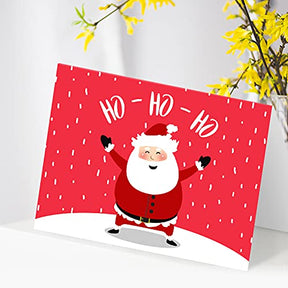 2023 Ho Ho Ho Santa Claus Holiday Cards Set of 25 FoldCard