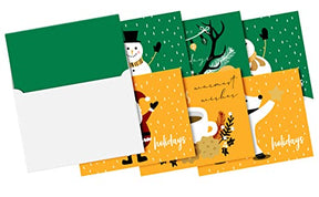 2023 Holiday Christmas Greeting Cards - 25 Gold & 25 Green Blank Greeting Cards with 50 White Envelopes - Card Size 5 x 7 When Folded - Envelopes Size A7 FoldCard