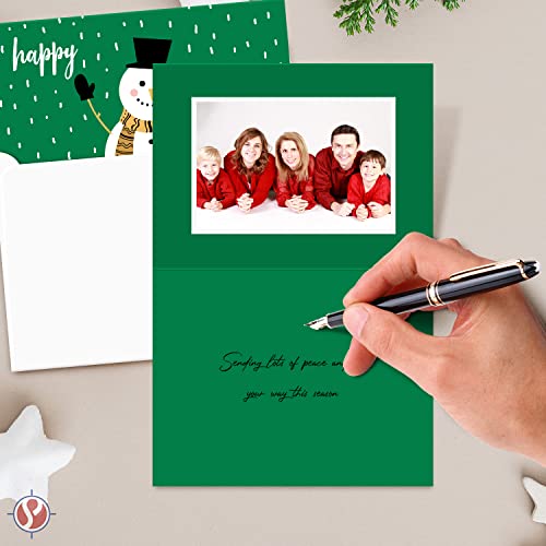 2023 Holiday Christmas Greeting Cards - 25 Red & 25 Green Blank Cards with 50 White Envelopes FoldCard