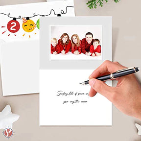2023 Merry Christmas Happy New Year Holiday Greeting Cards 25 Per Pack - 4.25 x 5.5” (A2 Size) FoldCard