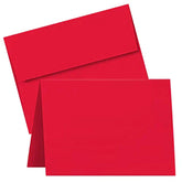 2023 Red Blank 5 x 7 Greeting Cards with Red A7 Envelopes - 50 Cards and 50 Envelopes FoldCard