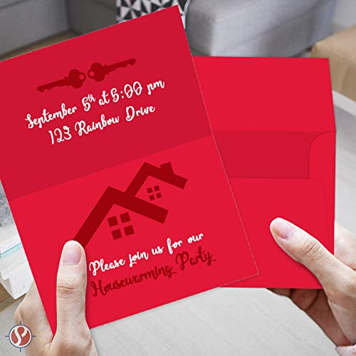 2023 Red Blank 5 x 7 Greeting Cards with Red A7 Envelopes - 50 Cards and 50 Envelopes FoldCard