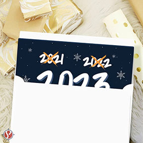 2023 Will Be My Year! Blue Happy New Year Greeting Card 4.25 x 5.5 (A2 Size) - 25 Cards and 25 Envelopes FoldCard