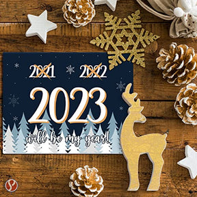 2023 Will Be My Year! Blue Happy New Year Greeting Cards and Envelopes 4.25 x 5.5 (A2 Size) - 25 Cards and 25 Envelopes FoldCard