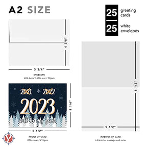 2023 Will Be My Year! Blue Happy New Year Greeting Cards and Envelopes 4.25 x 5.5 (A2 Size) - 25 Cards and 25 Envelopes FoldCard