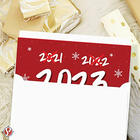 2023 Will Be My Year! Red Happy New Year Greeting Card 4.25 x 5.5 (A2 Size) - 25 Cards and 25 Envelopes FoldCard