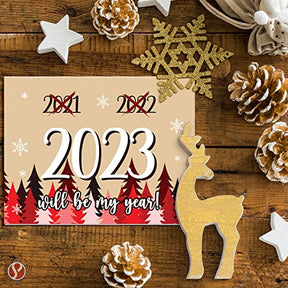 2023 Will Be My Year! Red Happy New Year Greeting Card 4.25 x 5.5 (A2 Size) - 25 Cards and 25 Envelopes FoldCard