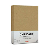 25 Sheets of Chipboard, 30pt (Point) Medium Weight Cardboard .030 Caliper Thickness, Craft and Packing, Brown Kraft Paper Board (11 x 17) FoldCard