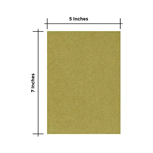 25 Sheets of Chipboard, 30pt (Point) Medium Weight Cardboard .030 Caliper Thickness, Craft and Packing, Brown Kraft Paper Board (5 x 7) FoldCard