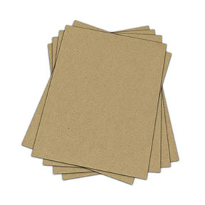 25 Sheets of Chipboard, 30pt (Point) Medium Weight Cardboard .030 Caliper Thickness, Craft and Packing, Brown Kraft Paper Board (8.5 x 14) FoldCard