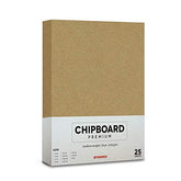 25 Sheets of Chipboard, 30pt (Point) Medium Weight Cardboard .030 Caliper Thickness, Craft and Packing, Brown Kraft Paper Board (8 x 10) FoldCard