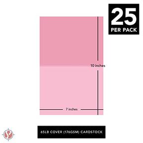 Valentine's Day Ultra Pink Blank Fold Over Cards - 25 Pack