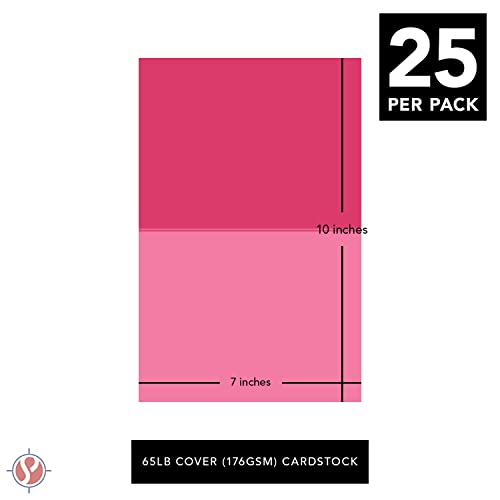 Valentine's Day Ultra Fuchsia Blank Fold Over Cards - 25 Pack