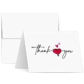 Valentine's Day Thank You Greeting Cards - Premium Quality with Artistic Heart Design - 25 Cards and 25 Envelopes per Pack