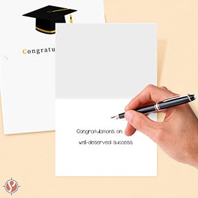 Tarjetas de felicitación de graduación de felicitaciones, paquete de 25 con sobres