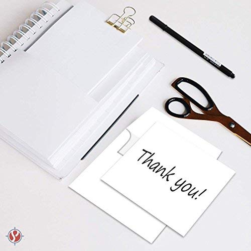 4" x 6" Heavyweight Blank White Note Cards with Envelopes, A4 Size Envelopes - 50 Cards and 50 Envelopes per Pack FoldCard