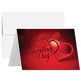 Valentine's Day Cards with Script Heart Design - 25 Pack of Personalized Love Greetings