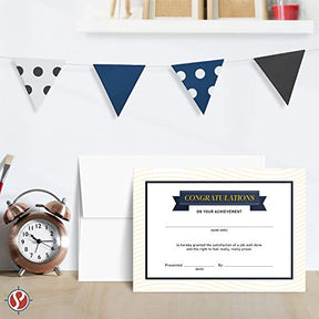 Elegant Congratulations Flat Note Cards | Fill-in-the-Blank | 25 Cards & Envelopes