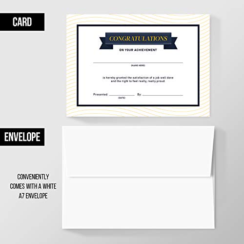 Felicitaciones elegantes tarjetas de notas planas | Completar espacios en blanco | 25 tarjetas y sobres