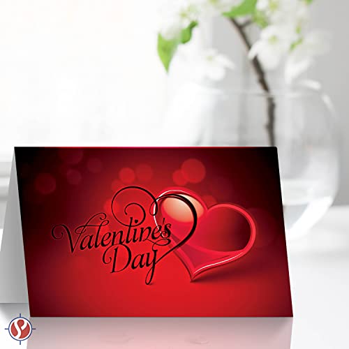 Tarjetas y sobres Jumbo Happy Valentine's Day, hermosas y románticas felicitaciones de amor para esposo, esposa, novio o novia | 8.5 x 5.5” (cuando está plegado) | 2 por paquete (Corazón de guión)