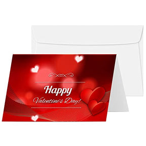 Jumbo Valentine's Day Card & Envelope. Card Size 8.5 X 11 When Open - 5.5 X 8.5 Inches When Folded - Scored for Easy Folding. (2 Per Pack)