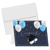 Congrats' Elegant Blue Graduation Tarjetas de felicitación y sobres - Perfecto para la clase de 2023