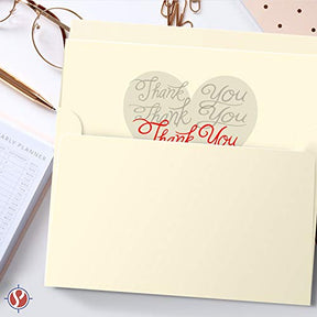 Stylish Cream Thank You Heart Cards - 25 Pack - Perfect for Showing Appreciation and Gratitude