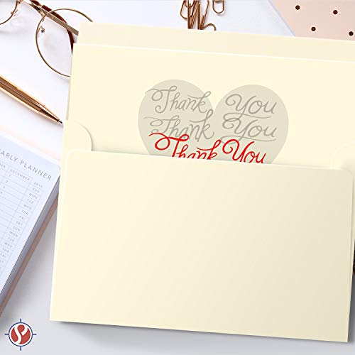 Elegantes tarjetas de agradecimiento en forma de corazón color crema, paquete de 25, perfectas para mostrar aprecio y gratitud