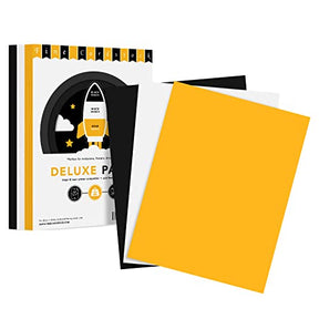 Black, Gold and White 8.5 x 11" Colored Paper Sheets Bulk Set - 200 Sheets Total