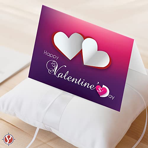 Tarjetas de felicitación para el día de San Valentín, paquete de 25 tarjetas de calidad premium de 4,25 x 5,5 pulgadas con diseño de corazón y tipografía con sobres