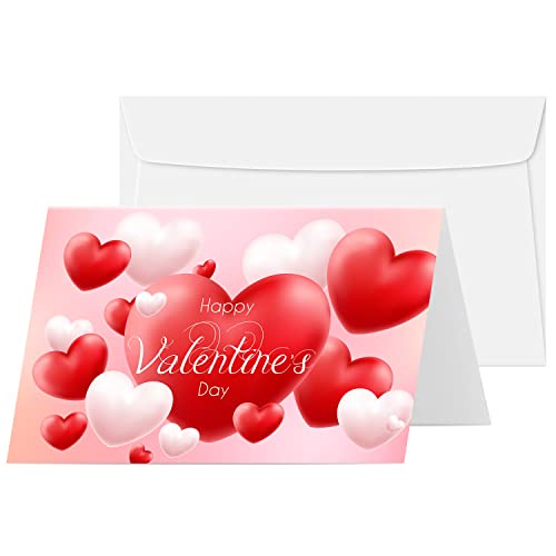 Juego de tarjetas y sobres Jumbo para el Día de San Valentín (8,5 x 11 pulgadas, plegado: 5,5 x 8,5 pulgadas, ranurado para plegar fácilmente, 2 por paquete)