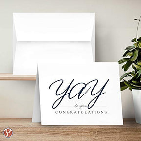 Celebre los momentos YAY de la vida con 25 tarjetas de felicitación - Diseño "Yay to you, Felicitaciones"